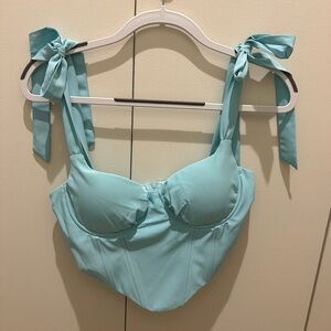 Light Blue Corset Style Top